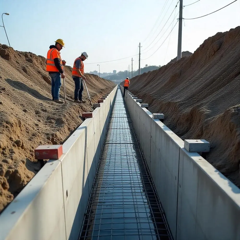 Construcción de cunetas y canales