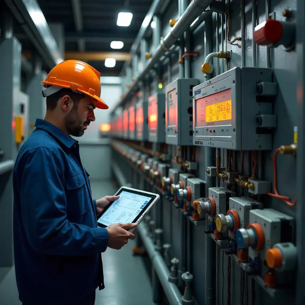 Instalación de sensores, válvulas, solenoides y dispositivos de control